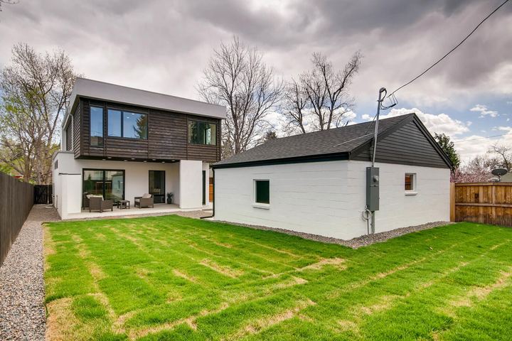 Back Yard of a Caliber custom home at 2675 Meade St in Denver