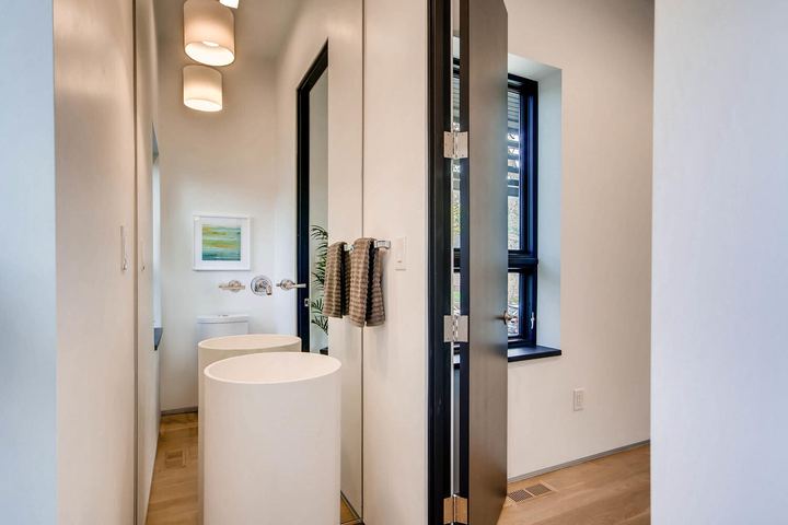 Powder Room of a Caliber custom home at 2675 Meade St in Denver