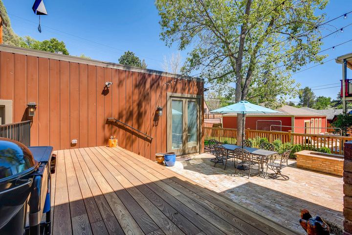 Patio of a Caliber custom home at 532 N High St in Denver