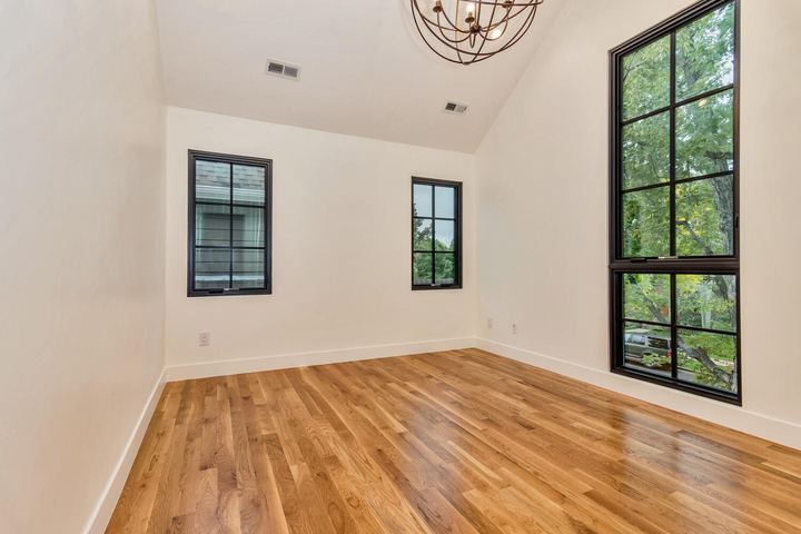 Bedroom of a Caliber custom home at 610 S Race St in Denver