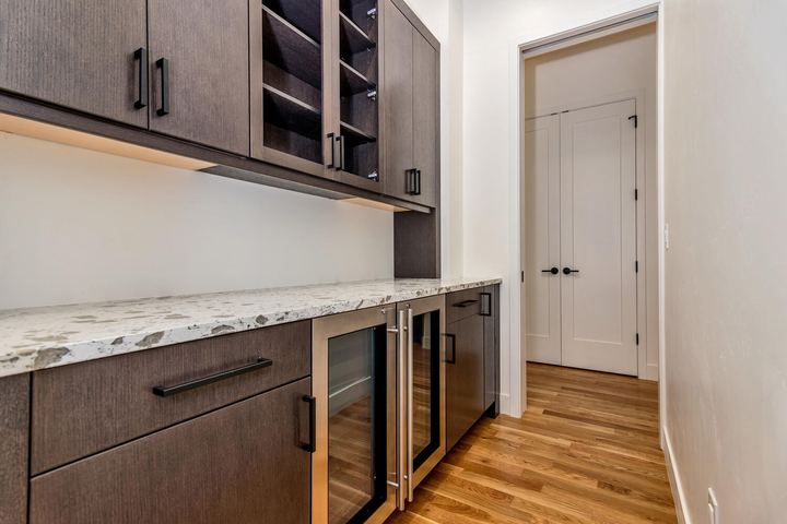 Kitchen of a Caliber custom home at 610 S Race St in Denver