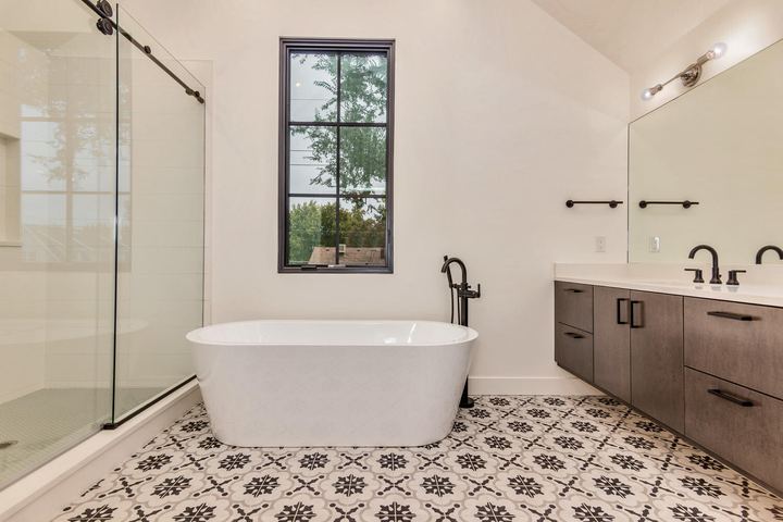 Master Bath of a Caliber custom home at 610 S Race St in Denver